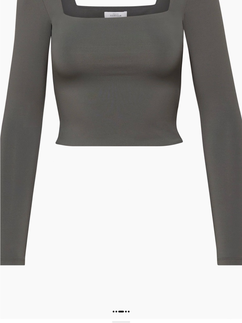 Aritzia Square-Neck Long Sleeve Crop Top - Dark Gray